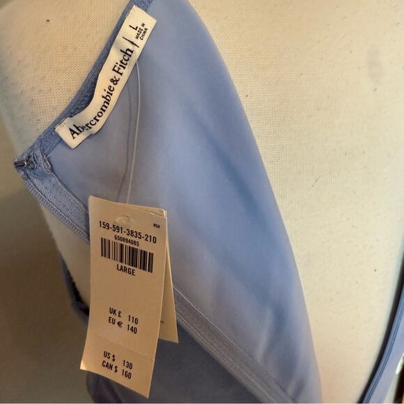 Abercrombie Boatneck Side Cutout Midi Dress Size Large Blue - Picture 5 of 5